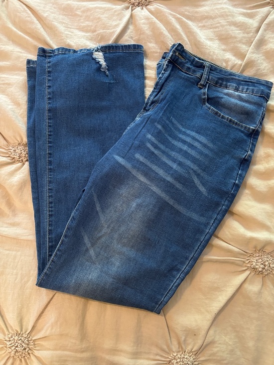 KUNMI Denim - Wide Leg Women’s Jeans in Blue - Classic Flare Style
